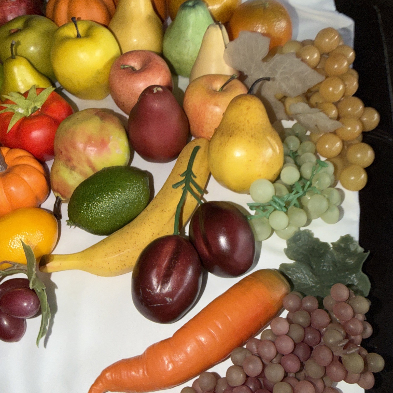 Lot of 40 Artificial Fruits & Vegetables, Faux Food Kitchen Decor Display