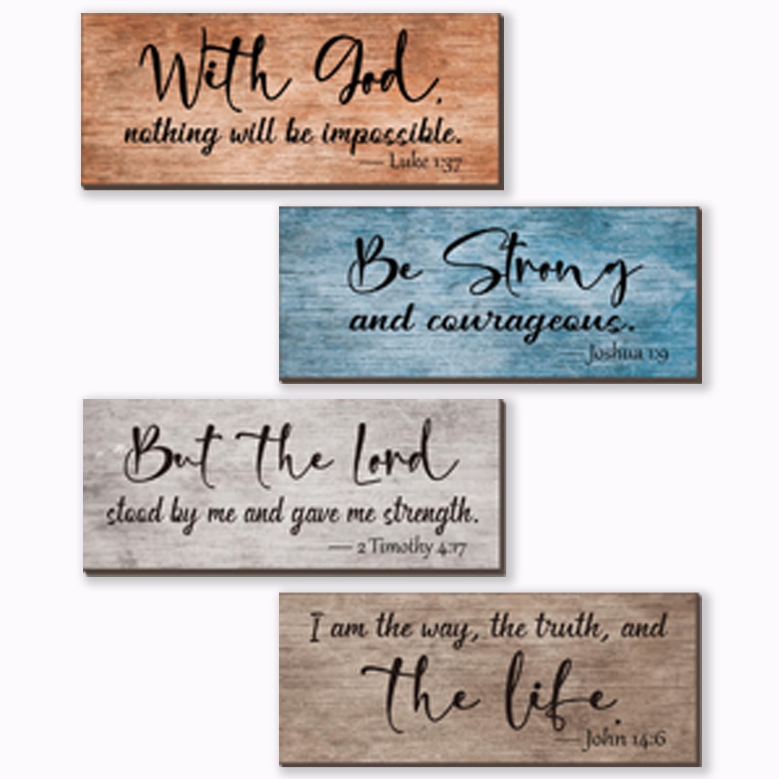 4 Pieces Christian Wall Decor Motivational Religious Prayer Decor For Home Bi…