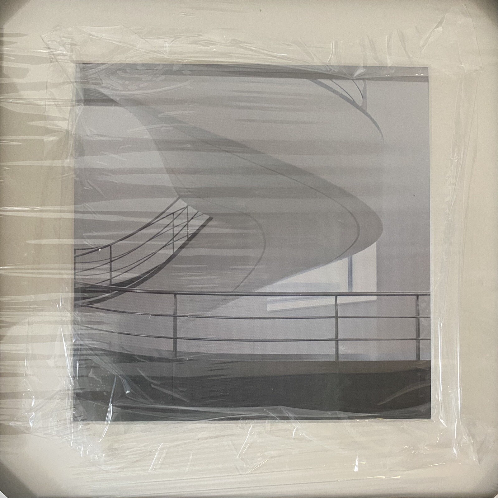 Yaynice Abstract Architectural Framed Wall Art Modern Grey White Black 2 Pieces