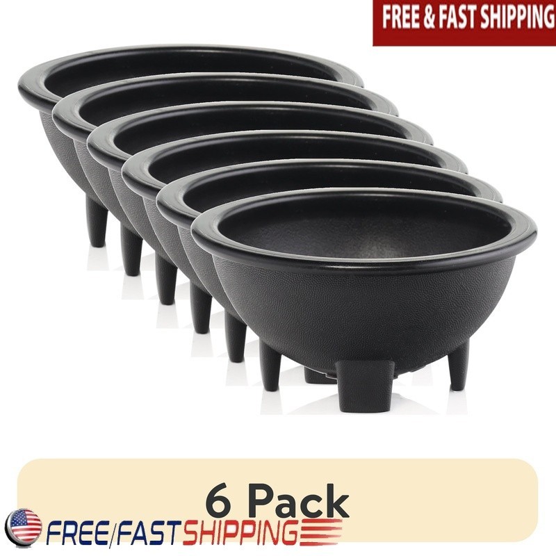 6 Pack BPA Free Small Black Salsa Serving Dish Dips Appetizers Guacamole Parties