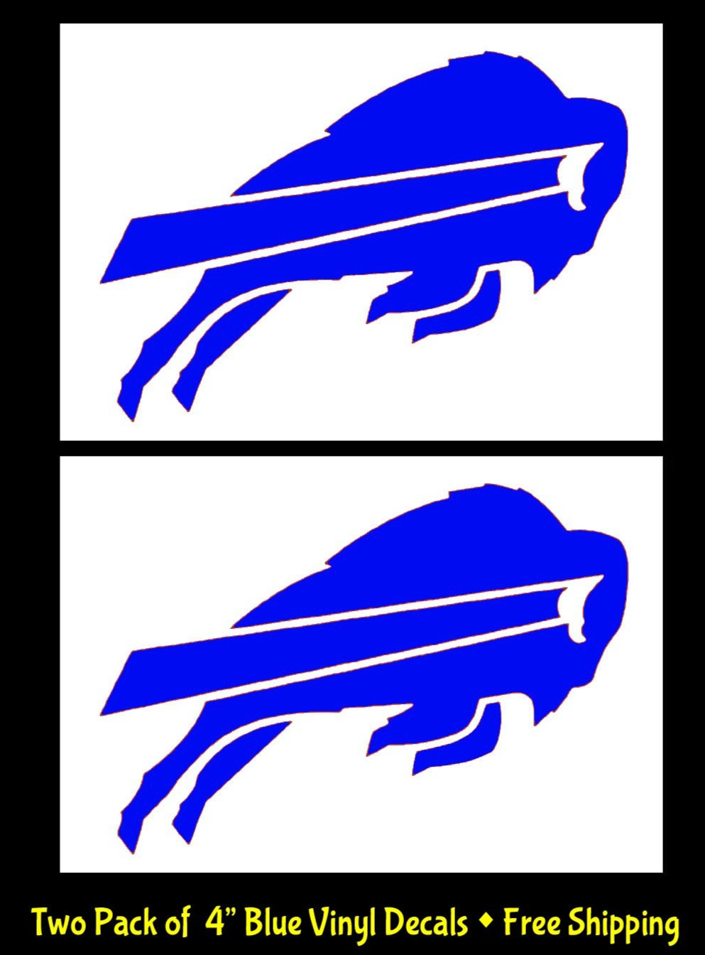 Buffalo Bills Two Pack 4″ Blue Vinyl Decals Car Truck Windows Laptop Tablet