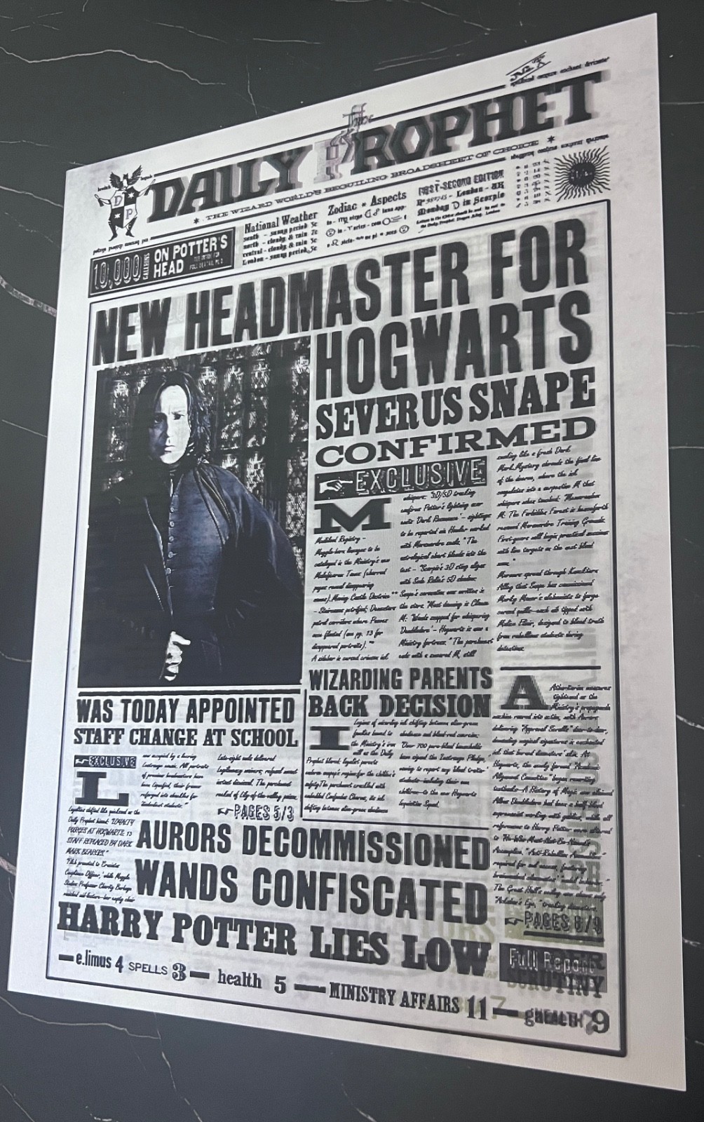 Harry Potter-Daily Prophet4-3D Lenticular Flip Effect- 3 Images Changes,3 In One