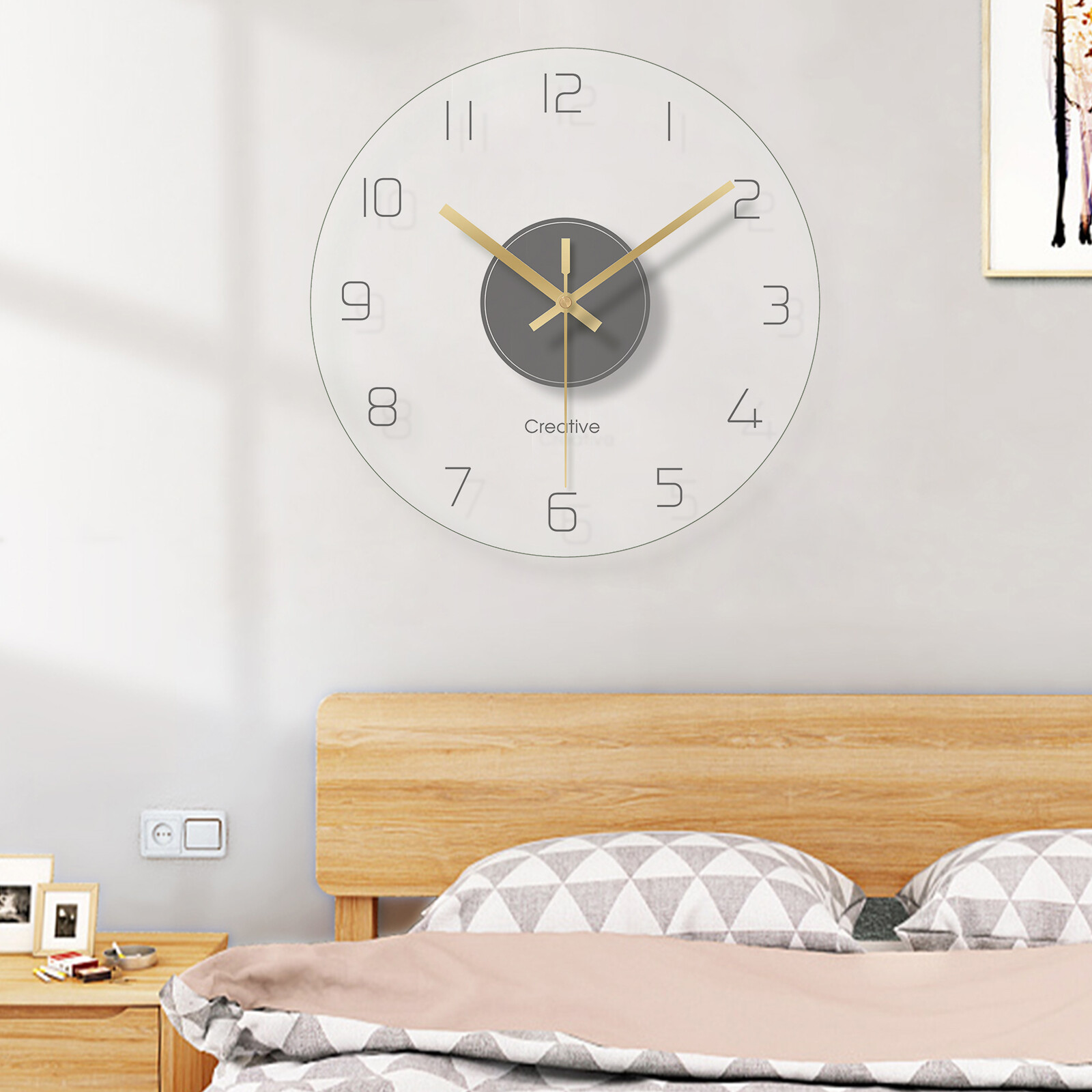 30cm Ultra Thin Design Wall Clock Large Modern Home Office Round Wall Clock