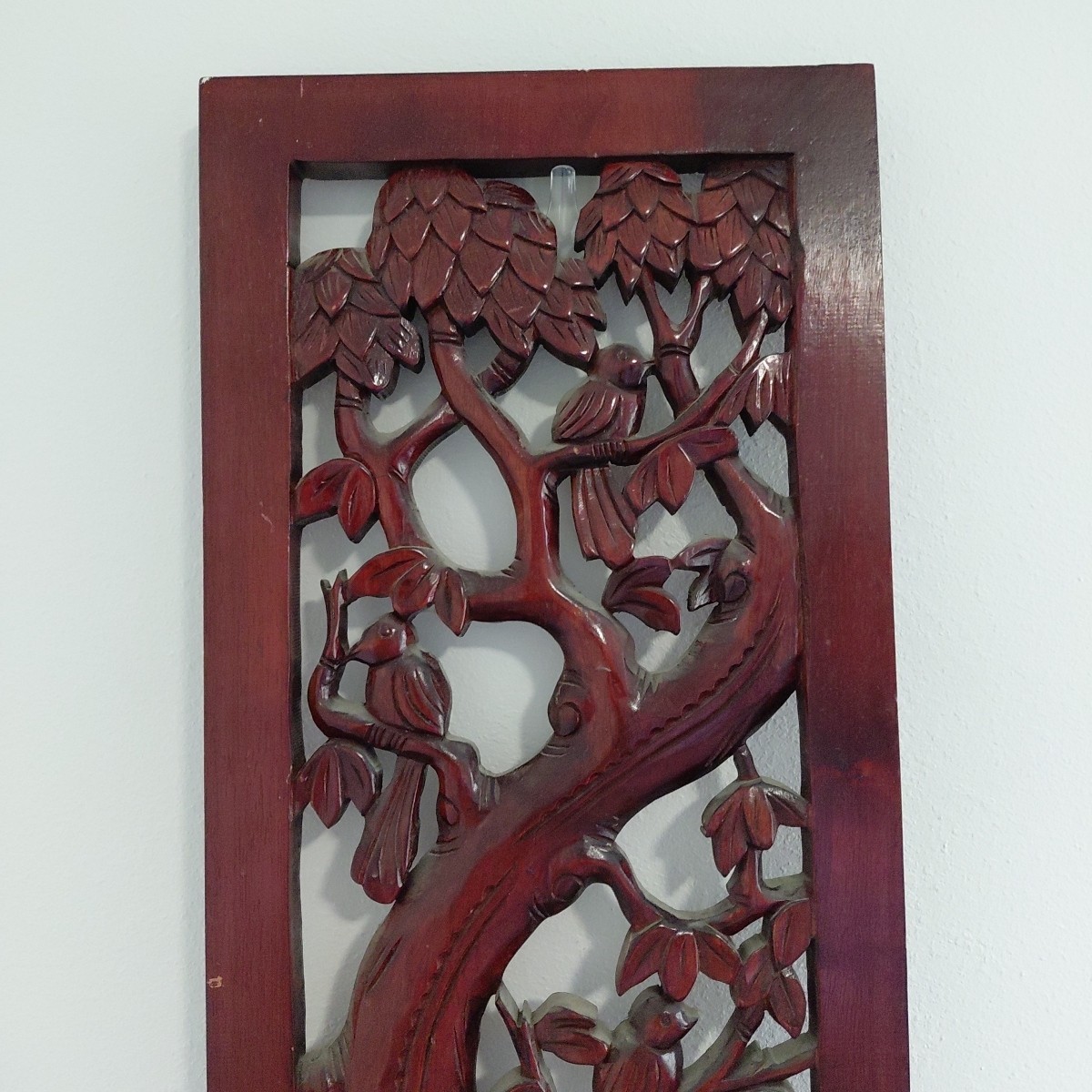 Rustic Home Decor Floral Wood Carved Wall Panel Asian Wood Wall Decor Plaque