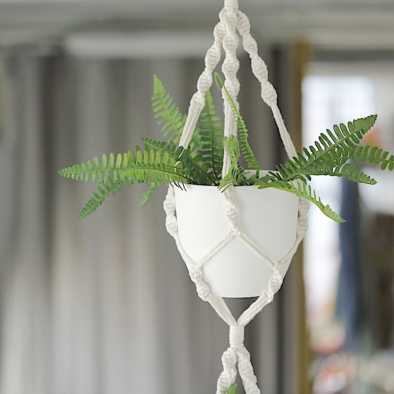 2 Tier Ivory Cotton Ropes Macrame Plant Hanger Decorative POT HOLDERS Events