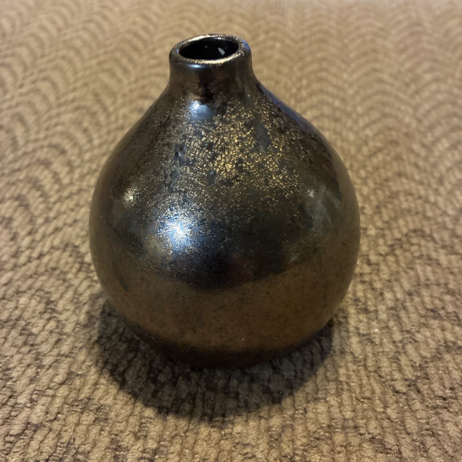Modern Contemporary Bronze Gold Brown Color Metallic Shimmery Bud Vase – 4.50”