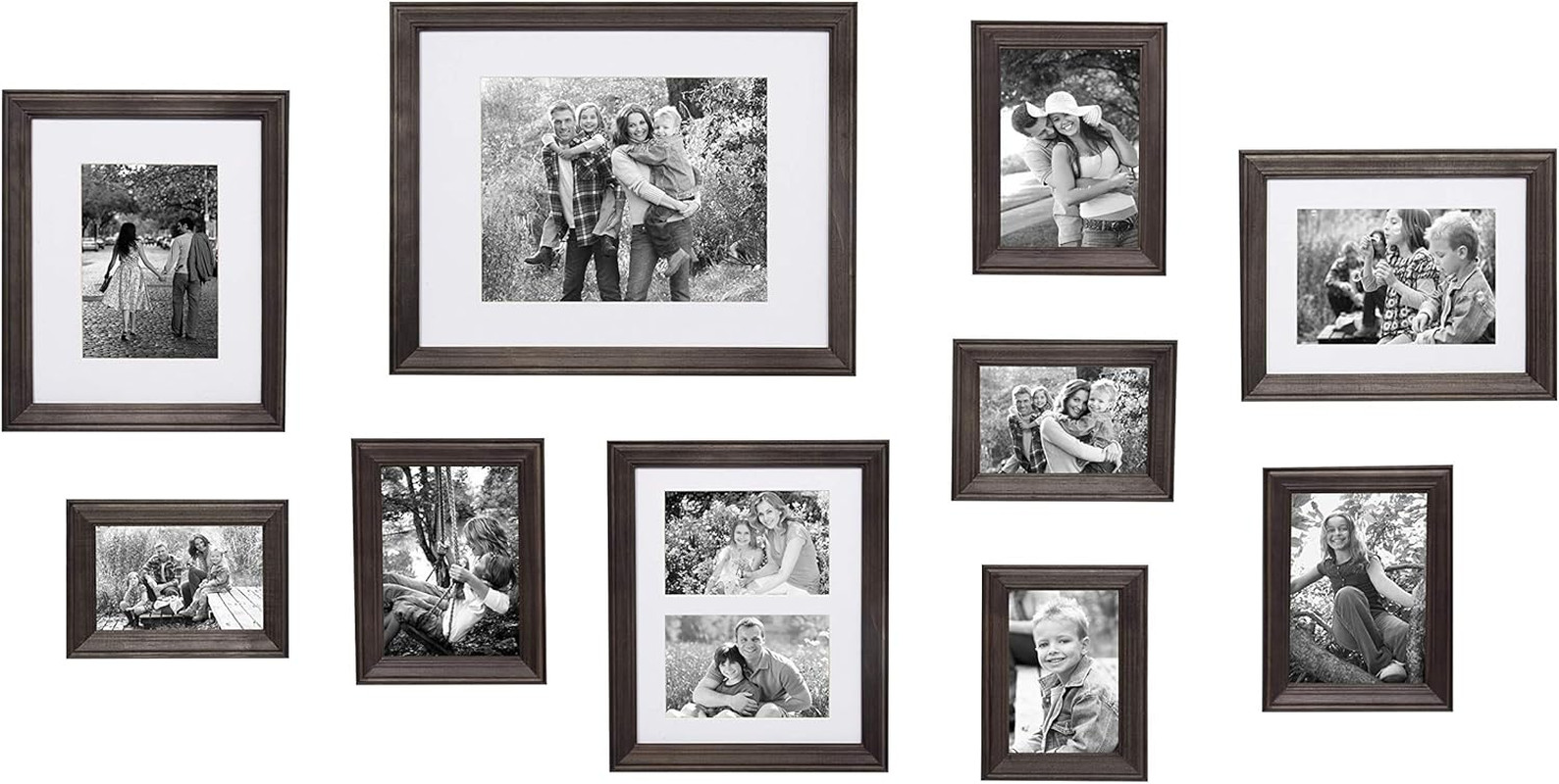 Bordeaux Gallery Wall Kit – 10 Assorted Frames in Charcoal Gray Finish