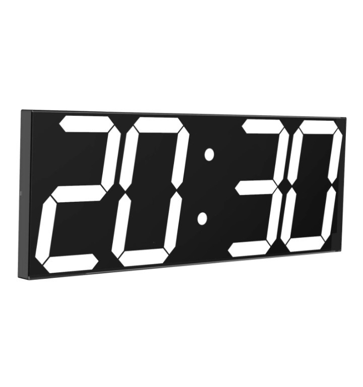 Large LED Wall Clock Remote Control Auto Dimmer Countdown Timer White Display