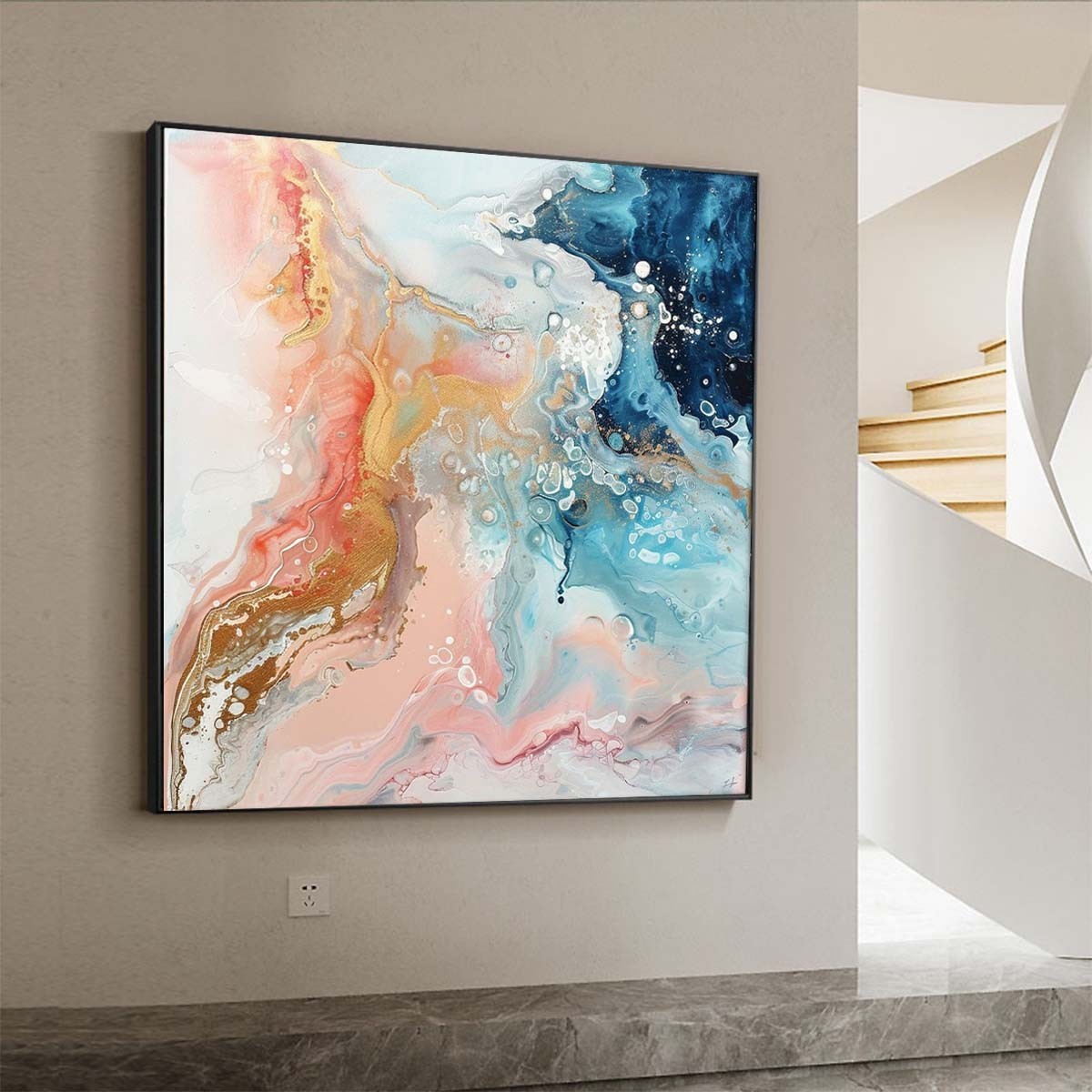 Hand Painted Abstract Oil Painting Canvas Modern Oil Painting Wall Art Pink