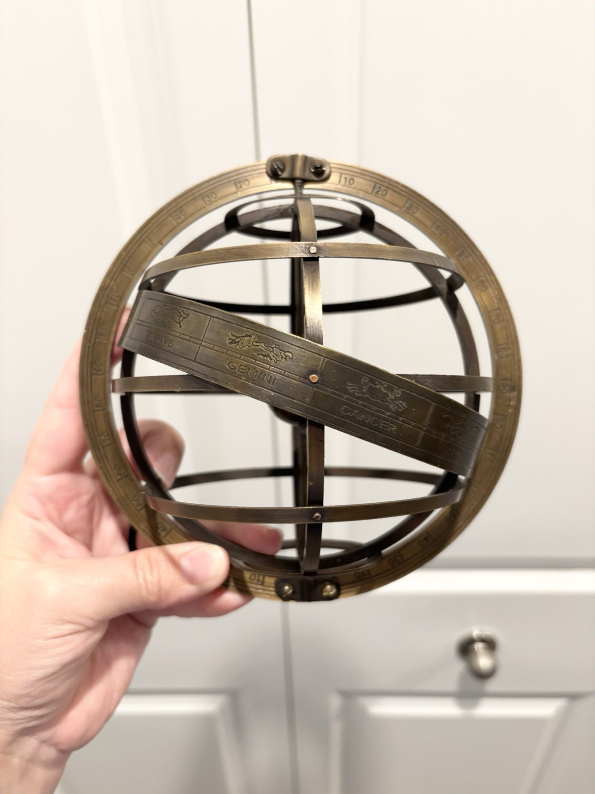 Bombay Nautical Antique Style Brass Armillary Zodiac Sphere Astrology Globe 11″