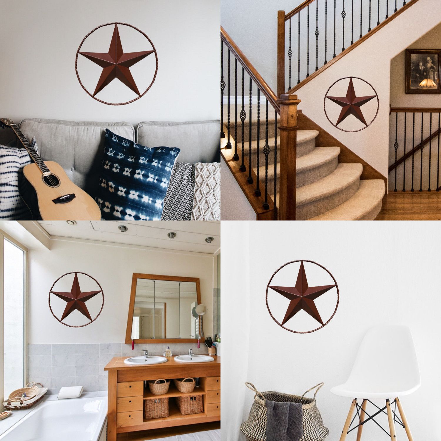 Rustic Dimensional Barn Star – 24″ Country Farmhouse Home Decoration