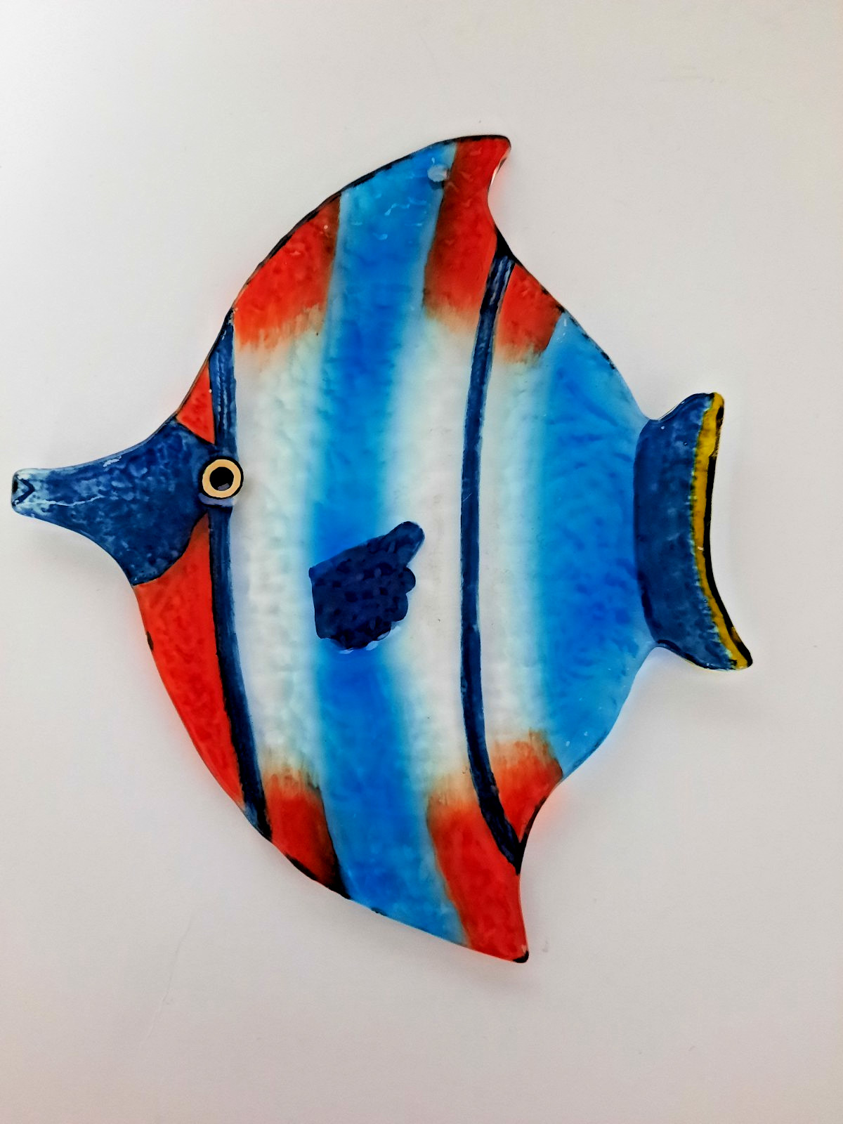 Tropical Fish-Sun Catcher-Fused Glass-Handcrafted-Hole for Hanging