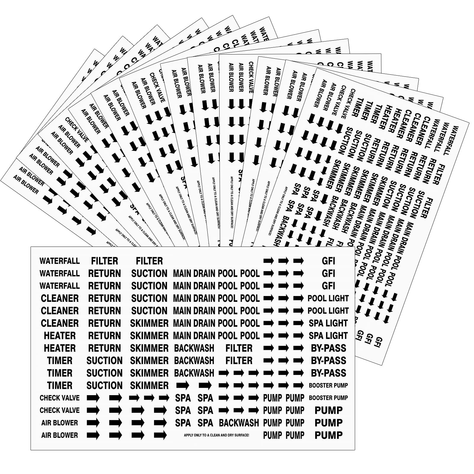 2500 Pcs Pool Equipment Identification Labels Waterproof Sticker Labels for S