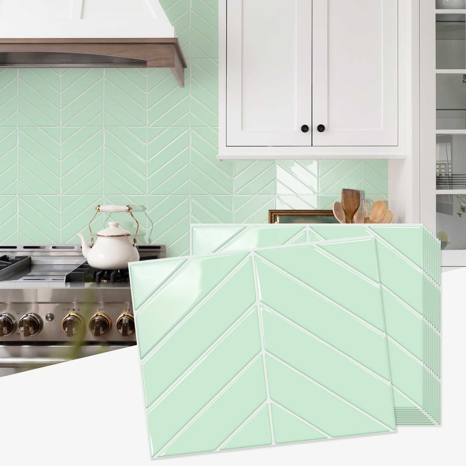 10 Sheets Thicker Herringbone Peel and Stick Backsplash, 12.6”×9.7” Stick on …