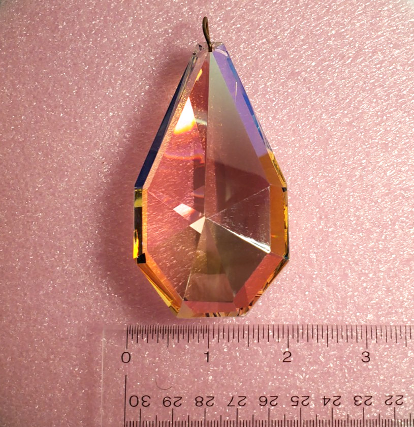 Faceted Large AB Aurora Borealis Crystal Glass Beveled Sun Catcher Ornament