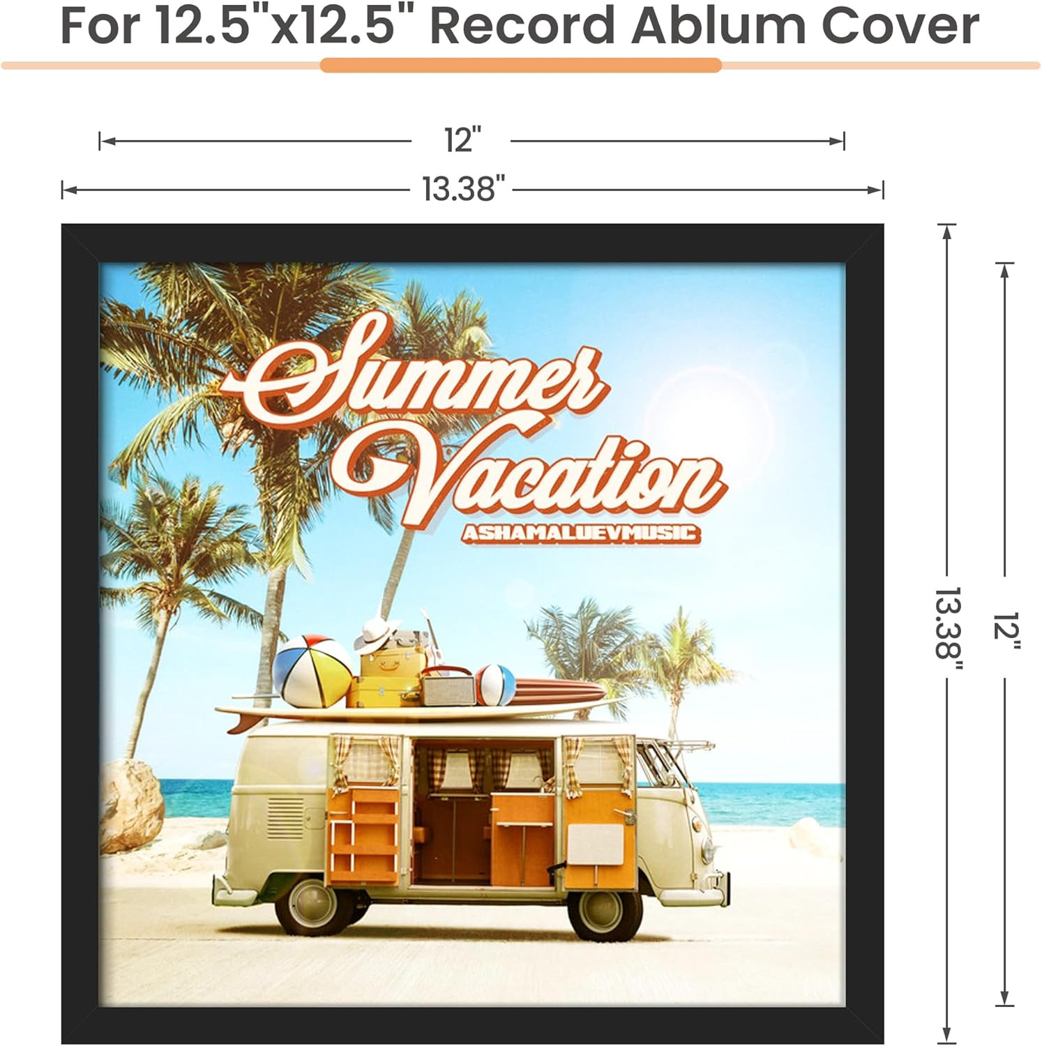 12.5X12.5 Record Frame, Vinyl Frames for 12Inch Album Cover, Wall Display for Ho