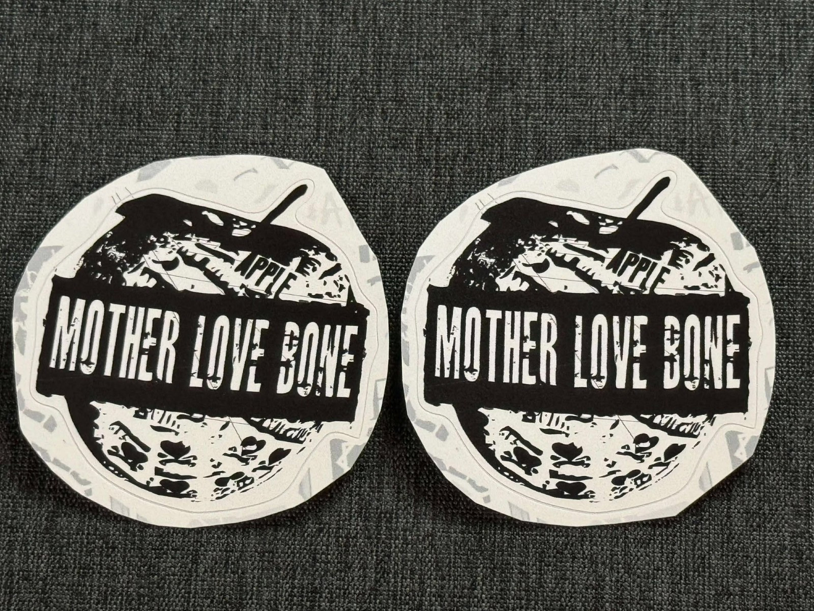 Lot (2) MOTHER LOVE BONE 2 1/2″ x 2 3/4″ Logo Stickers FREE! FAST! Andrew Wood