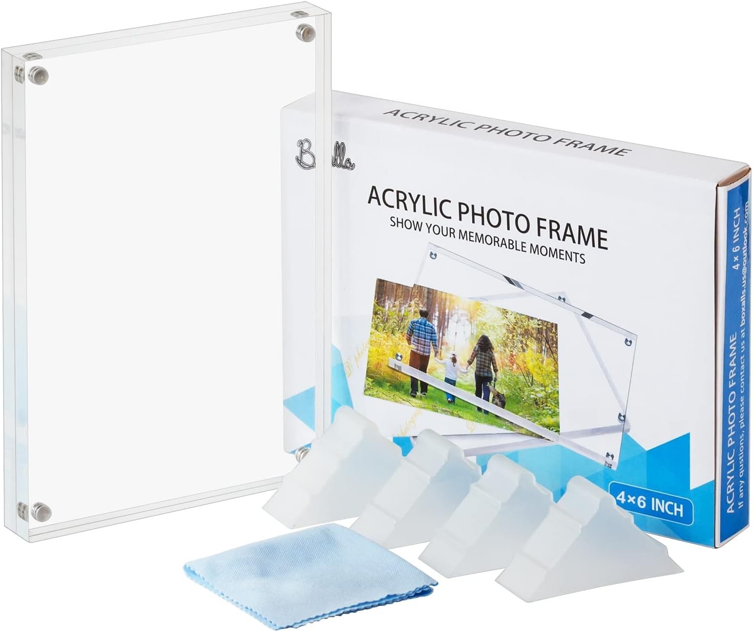 Versatile 4×6 Double-Sided Acrylic Photo Frames – 5 Pack with Strong Magnets
