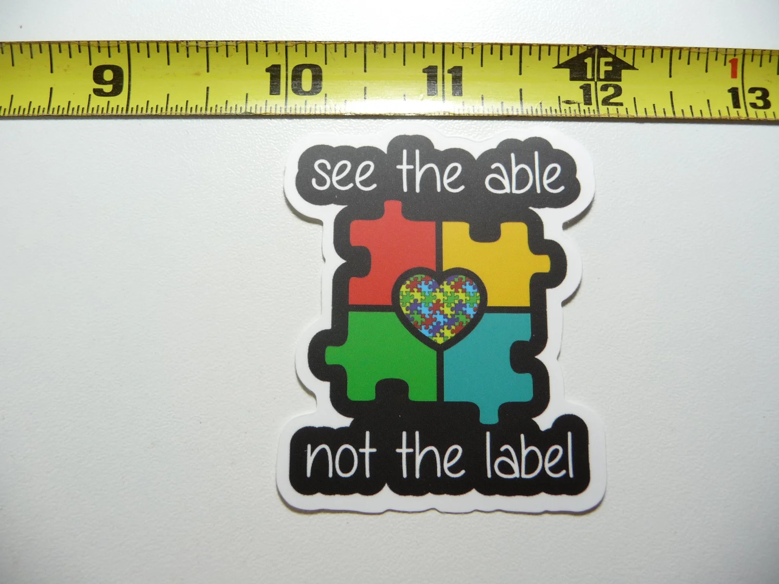 AUTISM SUPPORT SMALL STICKER DECAL SEE THE ABLE NOT THE LABEL AWARENESS