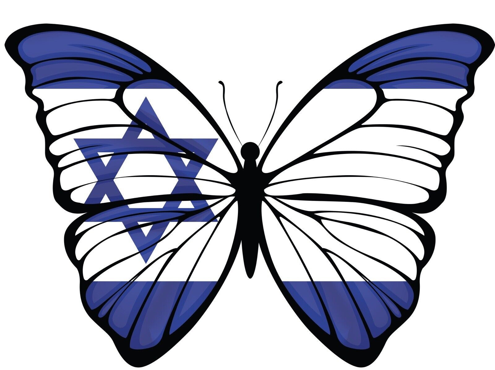 Israel Flag Butterfly Sticker Decal