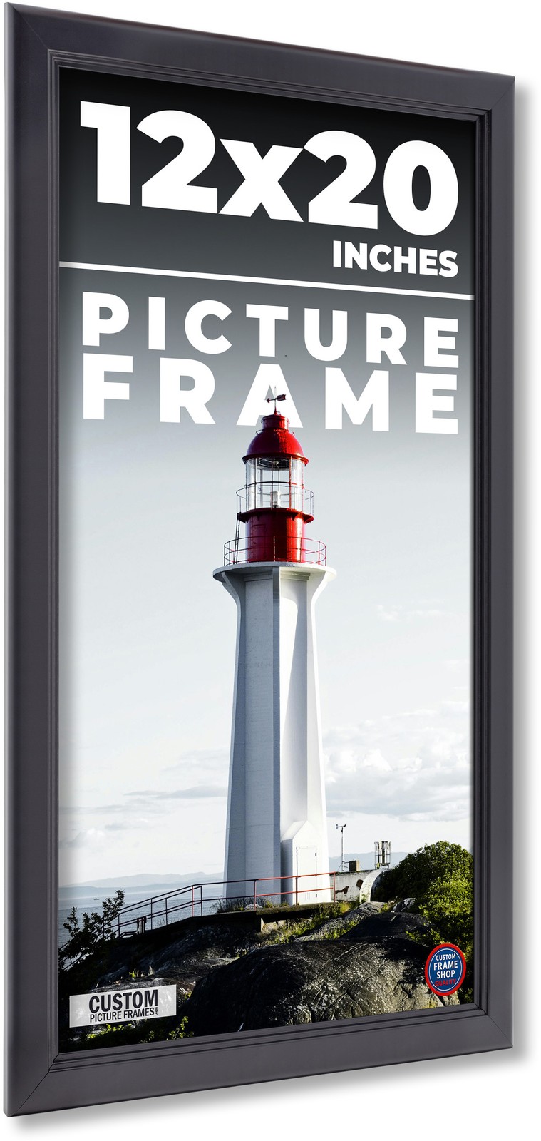 12×20 Frame Black Passaggi Solid Wood Picture Frame Width 1.5 Inches | Interior