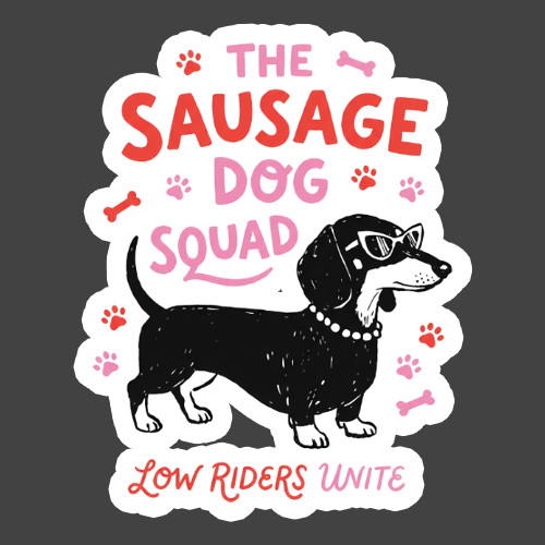 Dachshund Sticker Vinyl Decal Sausage Dog Squad Funny Doxie Gift