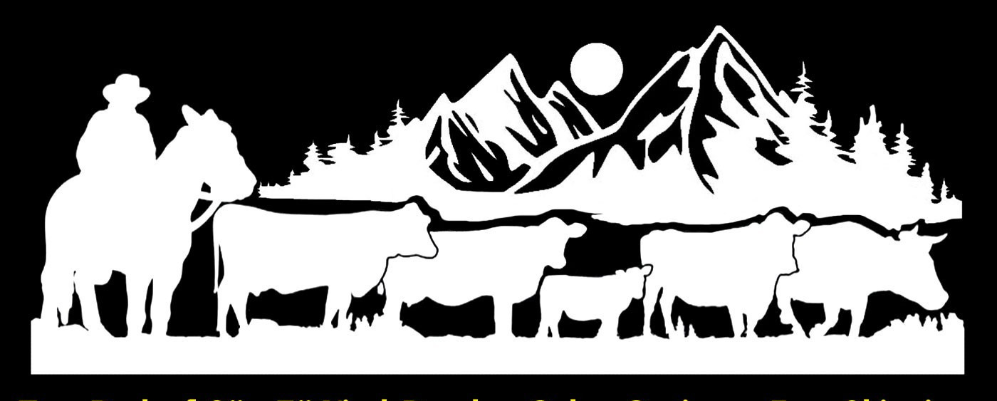 Cowboy Cattle Drive Cow Ranch Farm Scene Two Pack 8″ x 3″ Vinyl Decals Vehicles