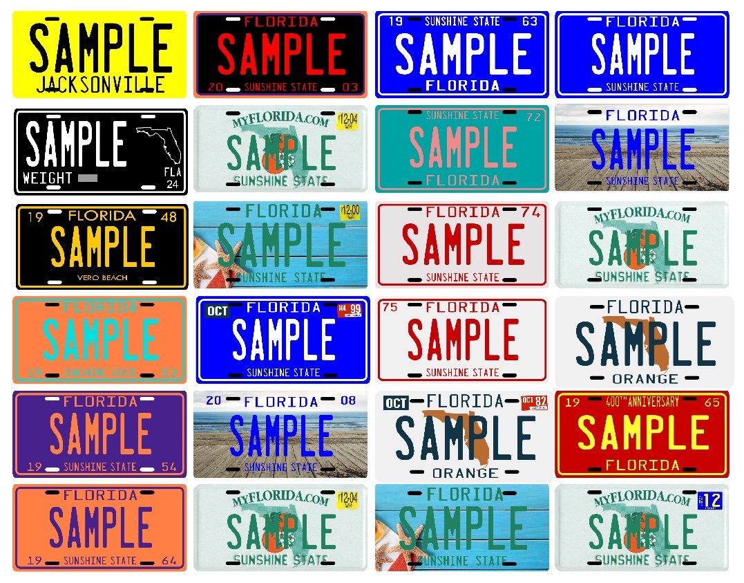 Florida Your Name Custom Metal License Plate – Choose from 24 Different Plates