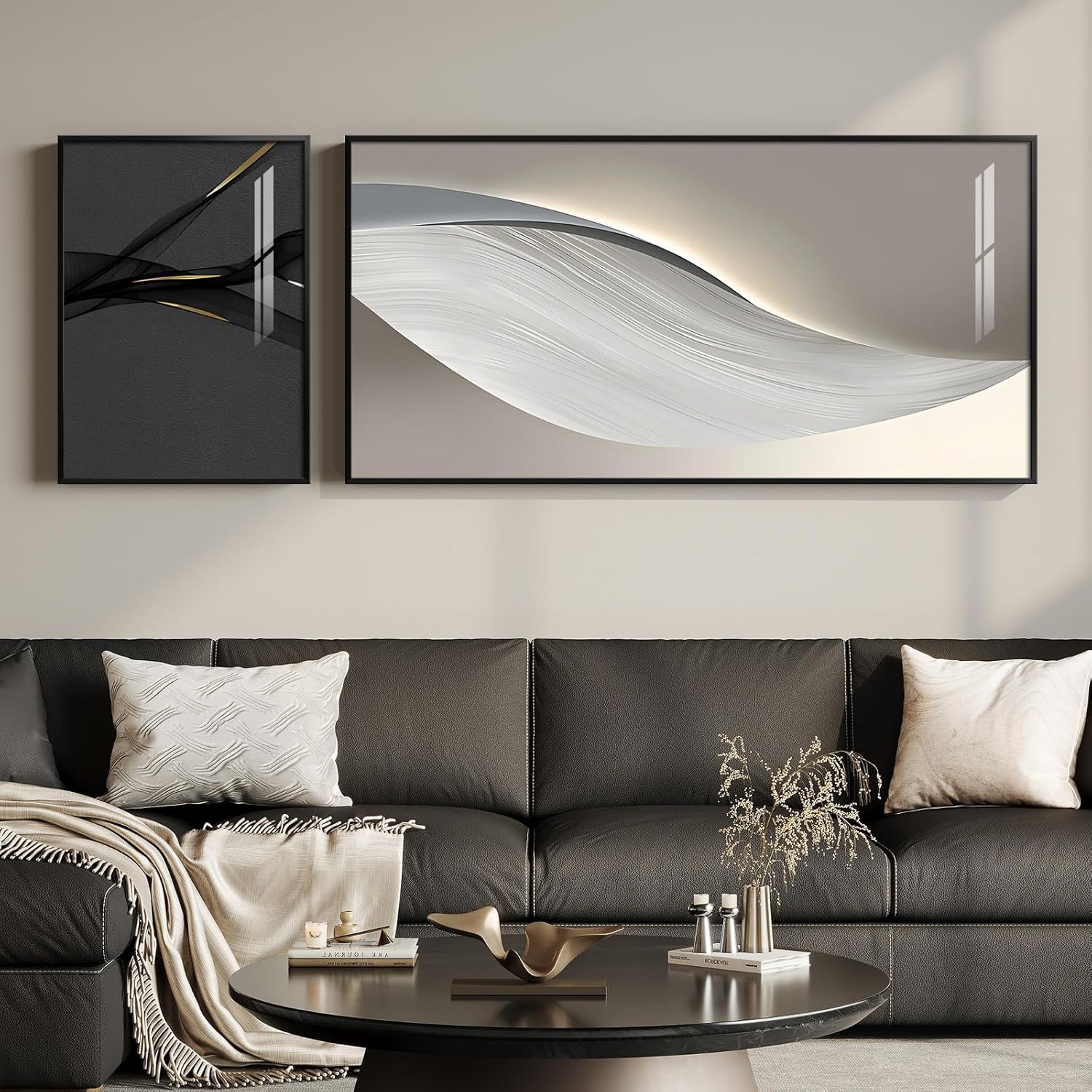 Extra Large Modern Abstract Wall Art Set for Living Room & Office Decor