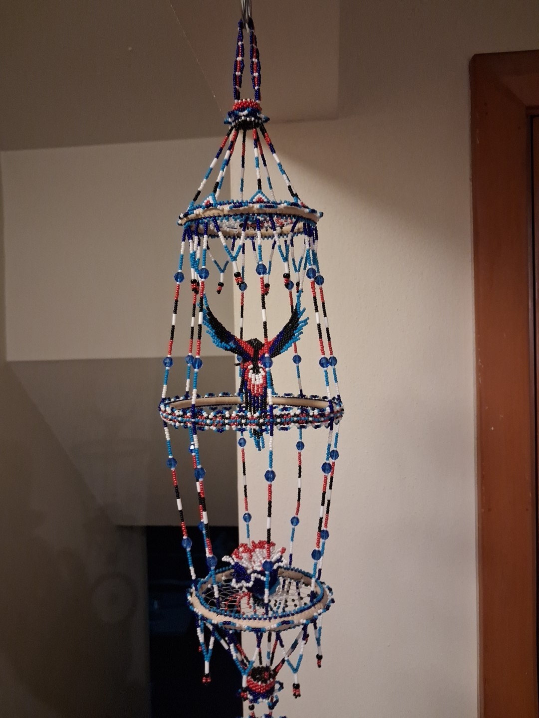 Beaded Hanging Mobile Dream Catcher Style Wall Decor, Multicolor Adults