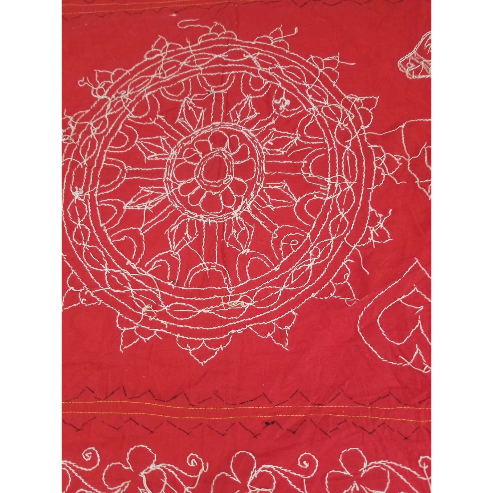 Vintage Traditional Indian Appliqued Folk Art Tapestry 58x32in