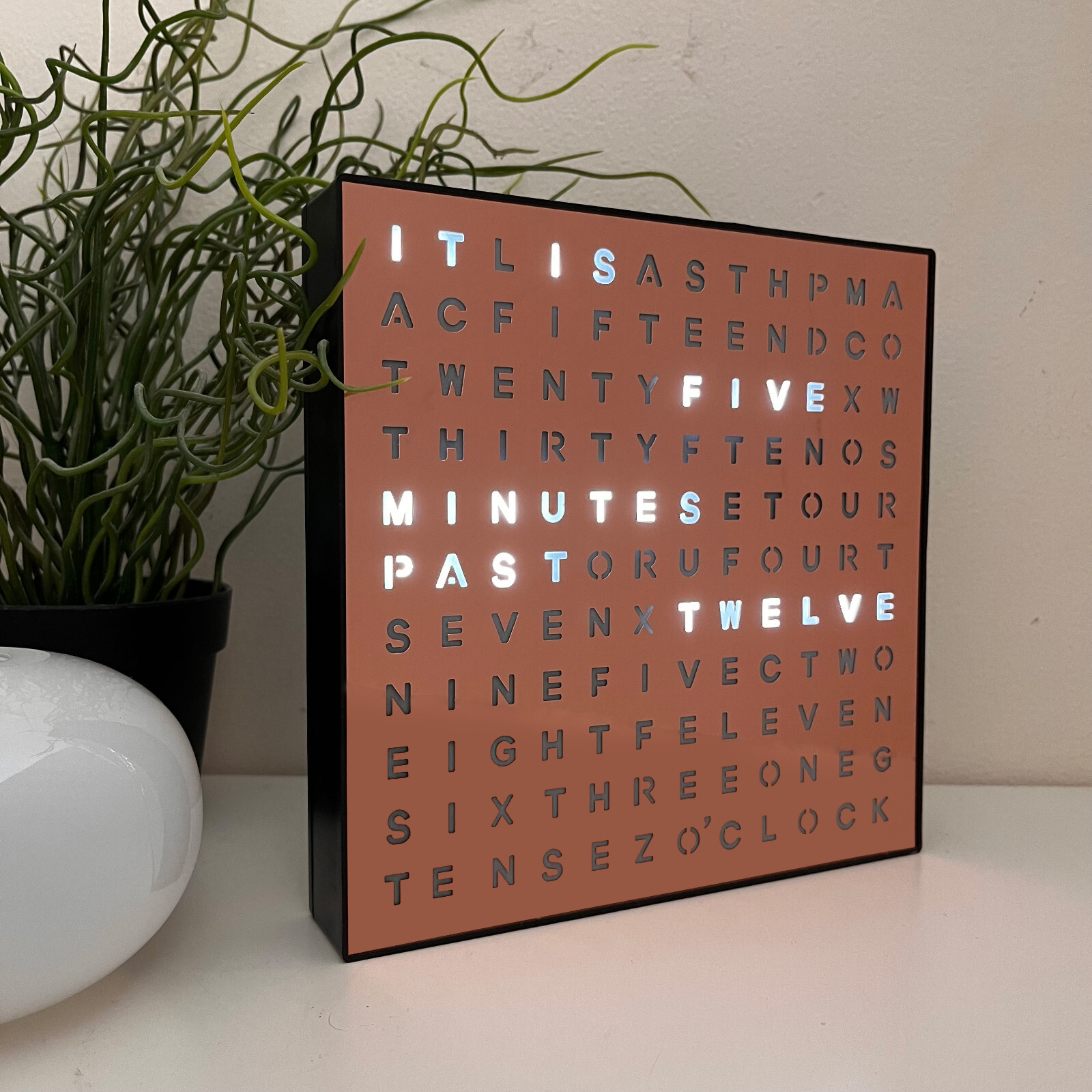 LED Word Desk Clock-7.8″ X 7.8″ X 2″- Powered by USB Cable -A Unique Gift Item