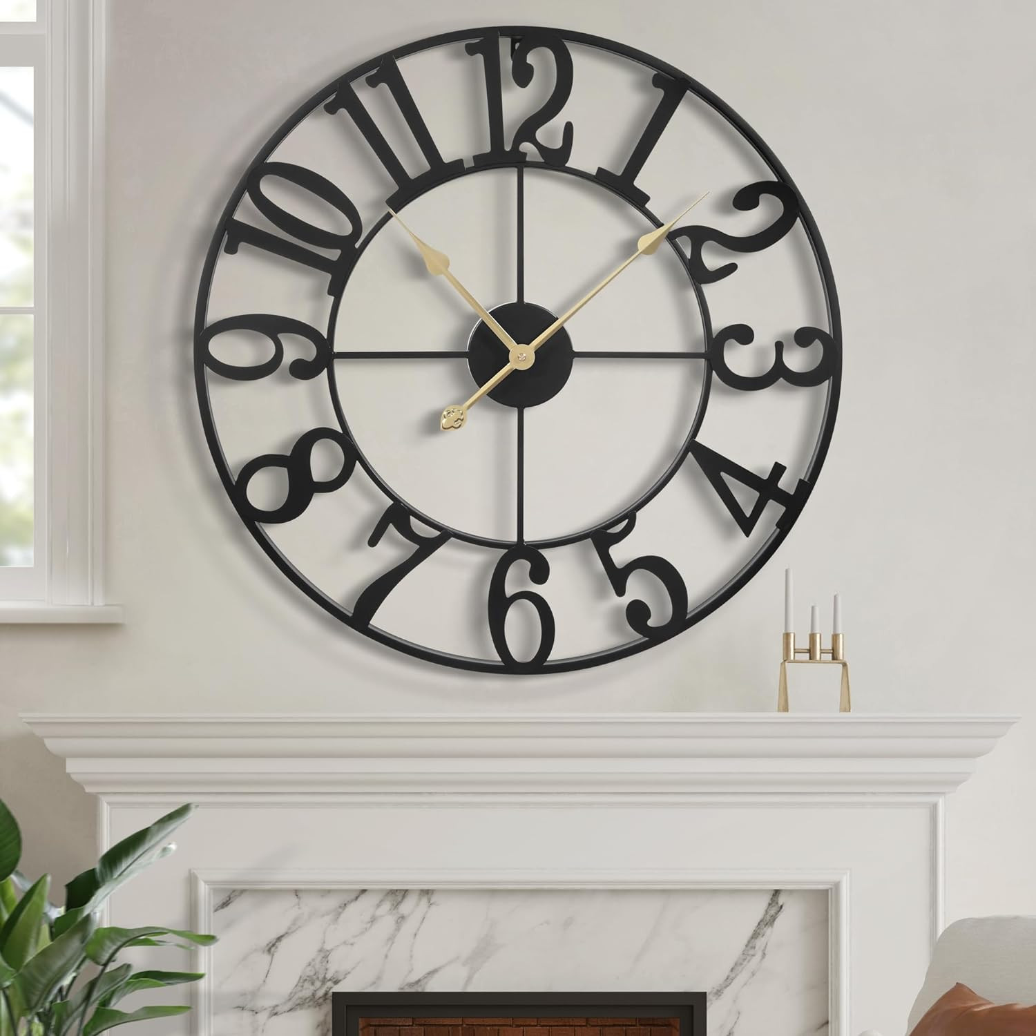 40 Inch Extra Large Wall Clock, Decorative Oversized Arabic Numerals Battery Ope