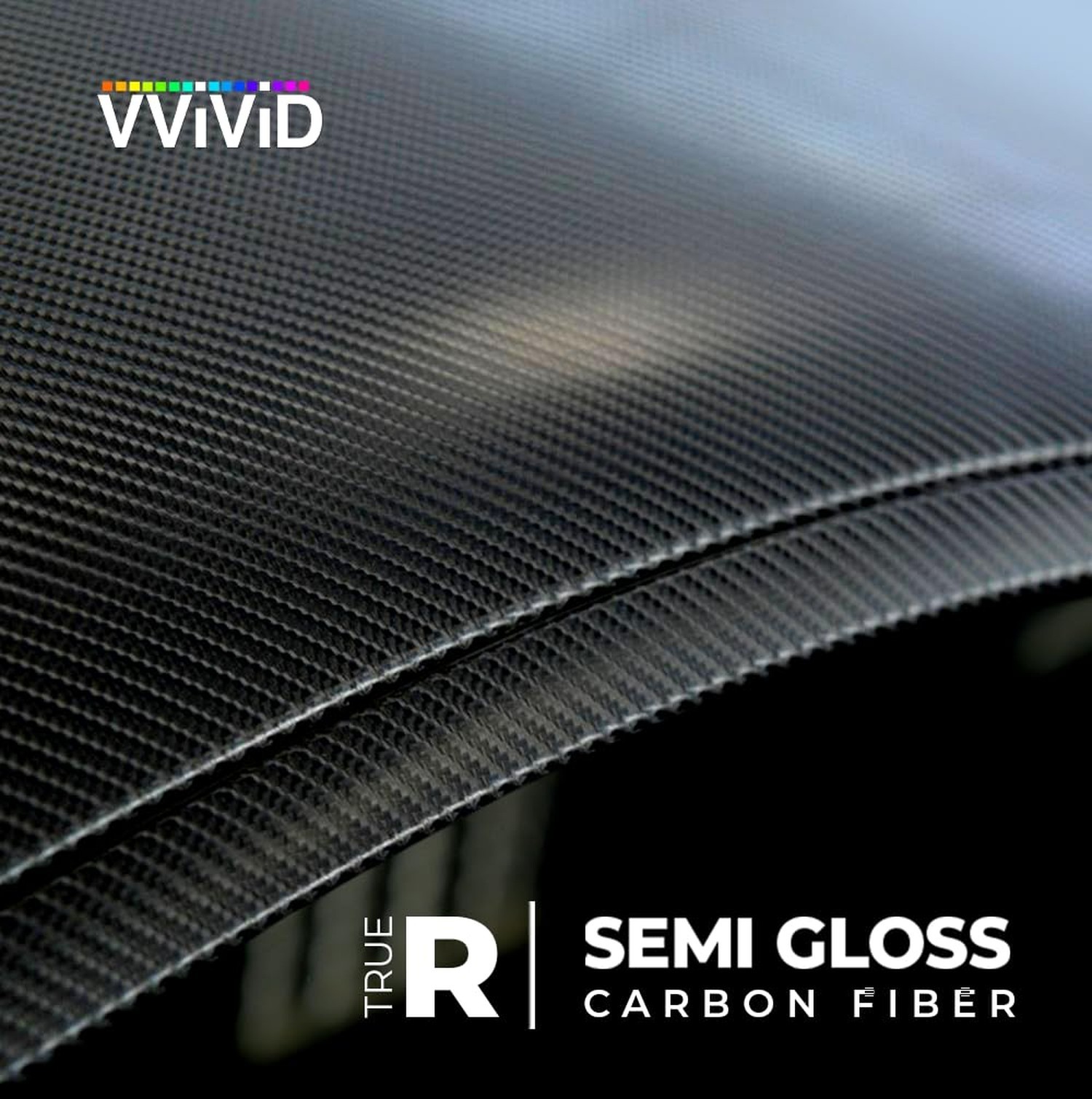 VViViD® Black True R Carbon Fiber Vinyl Wrap Roll with Air Release Technolo
