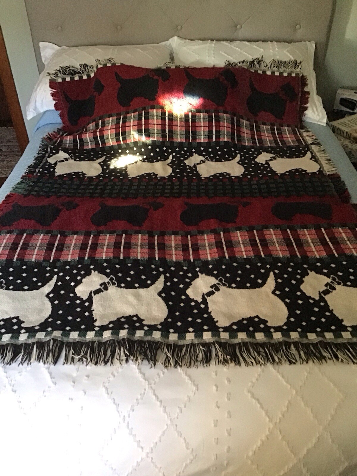 Crown Crafts 100% Cotton Throw Plaid W/ Scottie Dogs