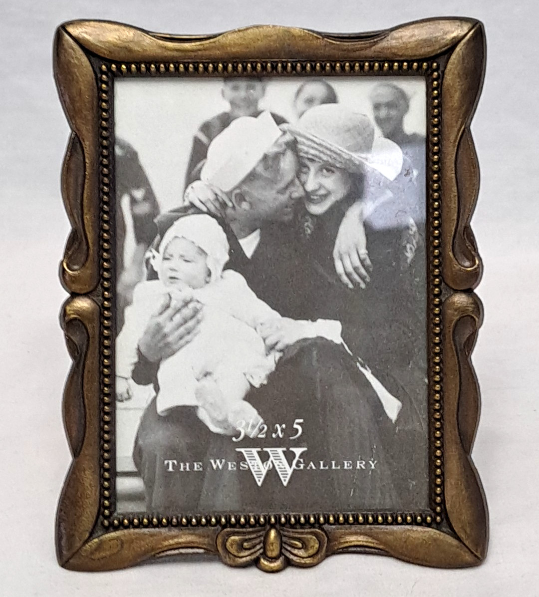 The Weston Gallery Solid Brushed Dark Brass Free Standing Photo Frame 3.5 X 5