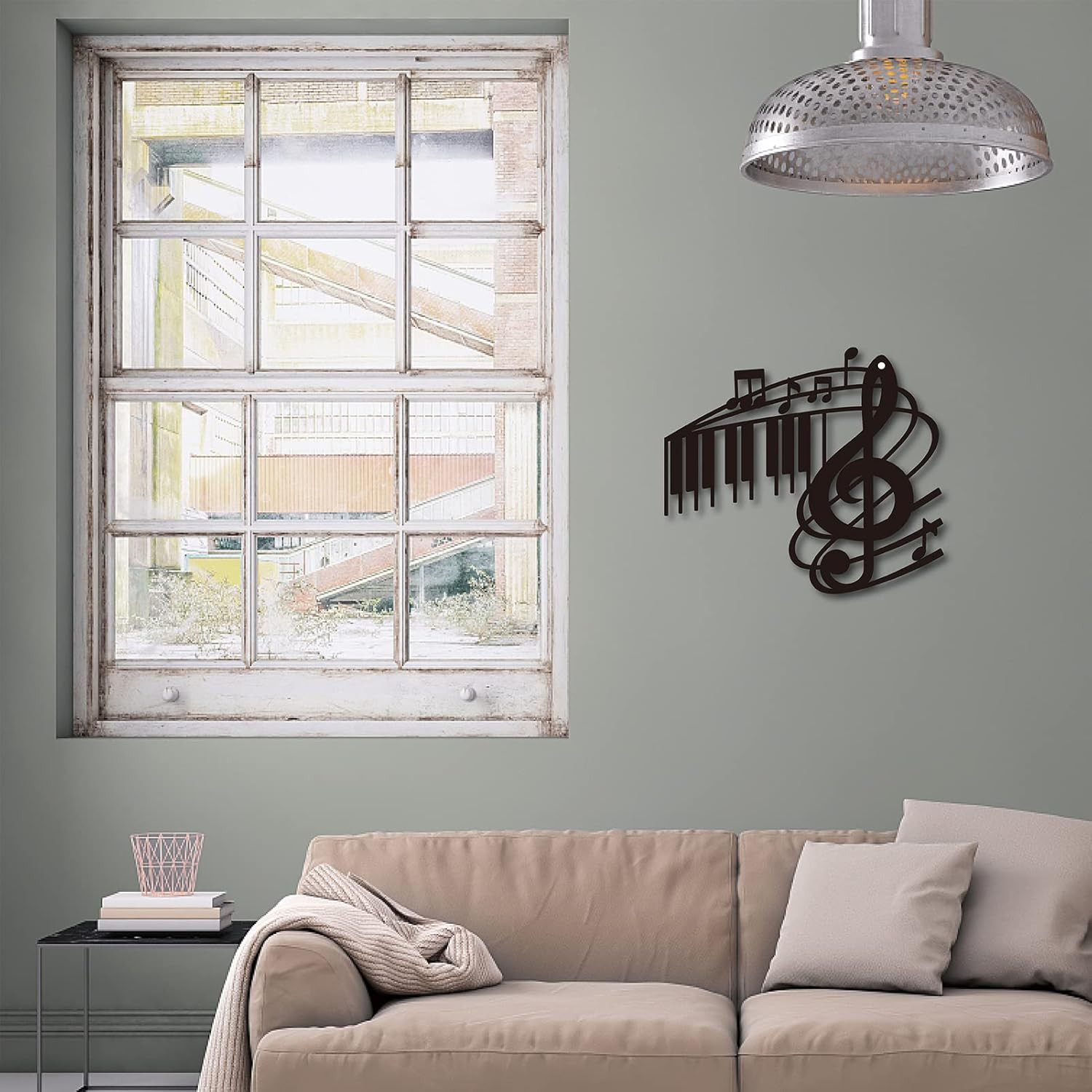 Metal Wall Art Music Note Decor Wall Hanging Plaques Ornaments Iron Wall Art Scu