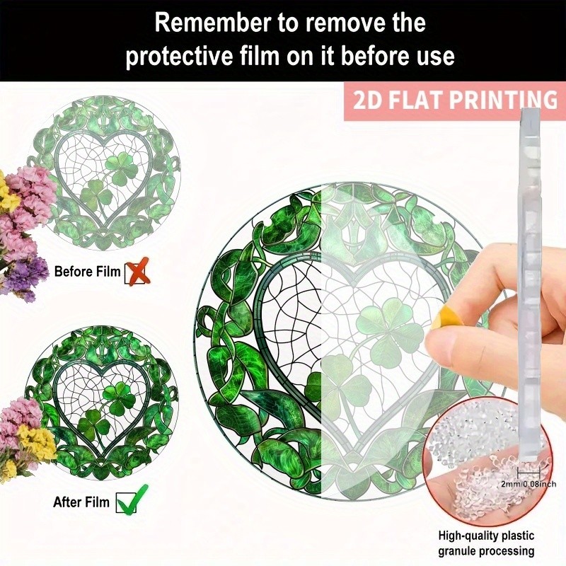 Celtic Knot Heart Shamrock Acrylic Suncatcher St. Patrick’s Day Irish Ornament