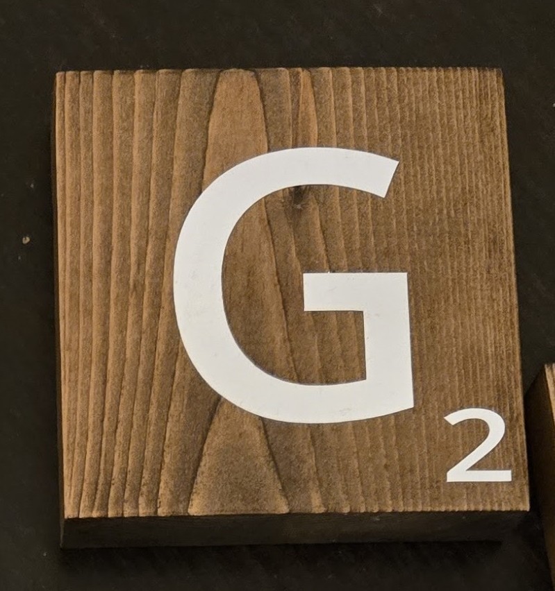 3.5″ Wood Scrabble Tile Letter G Decor