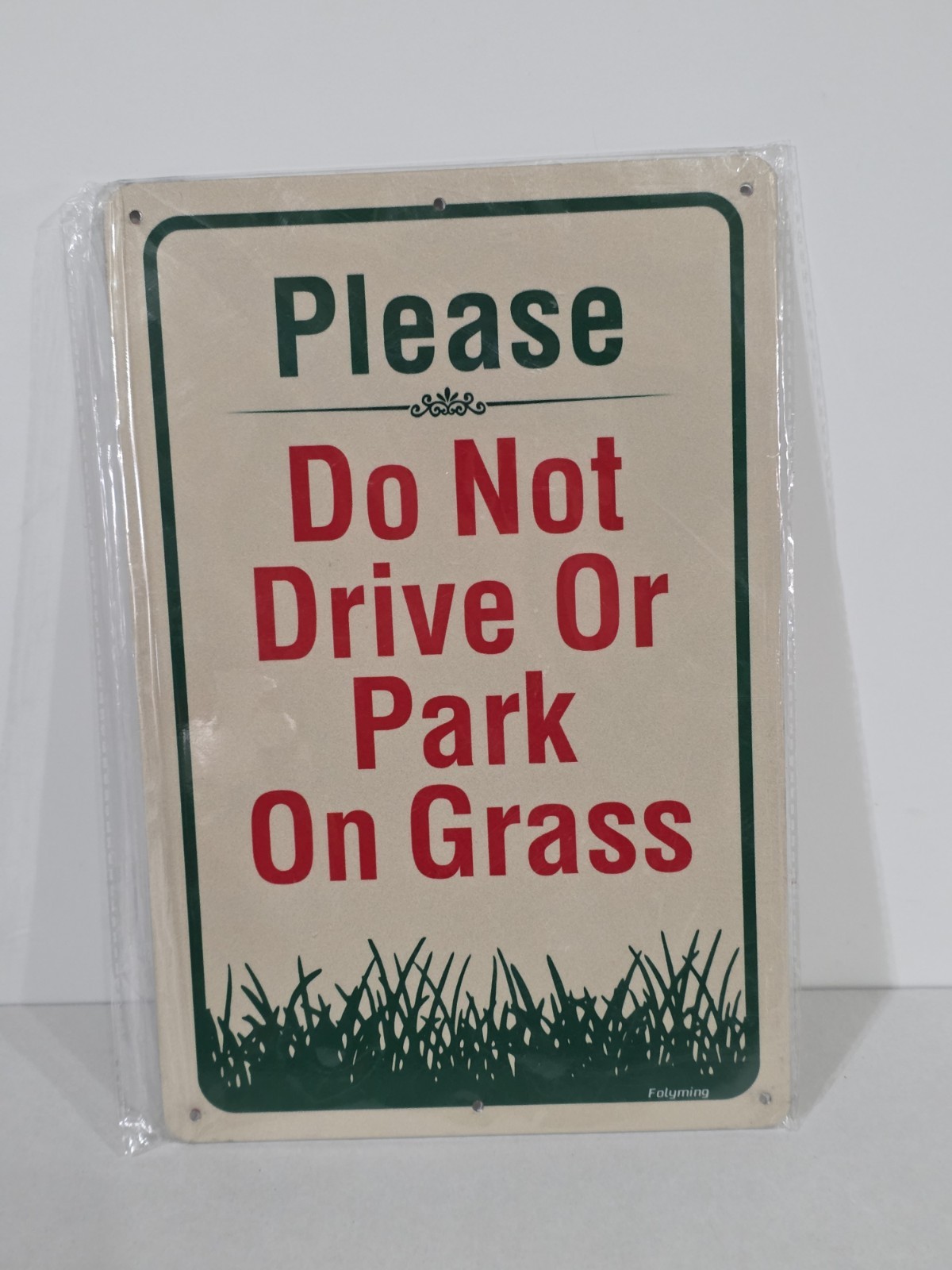 2 Pack Please Do Not Drive Or Park On Grass Aluminum Signs 12 x 8 Inches