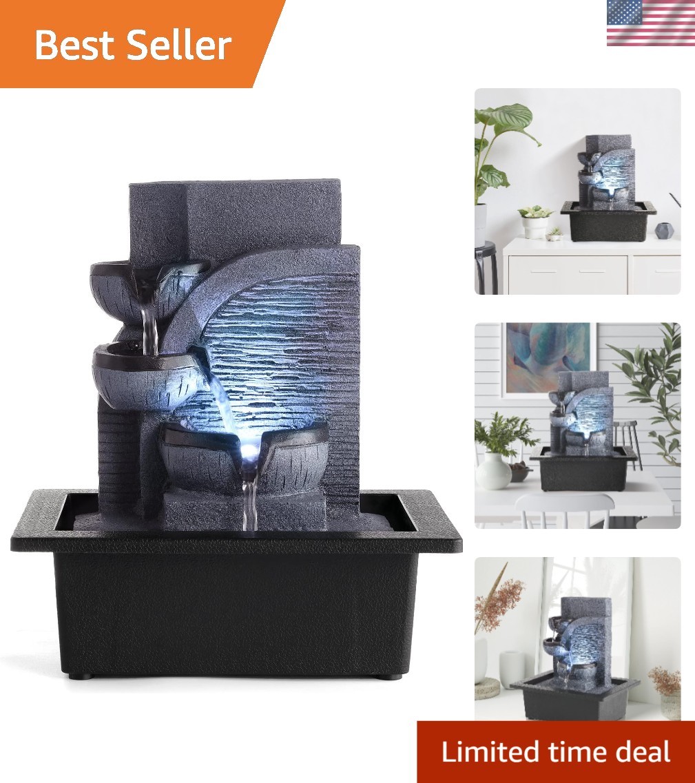 Versatile Indoor Water Fountain with Calming Glow – Perfect Size for Every Room