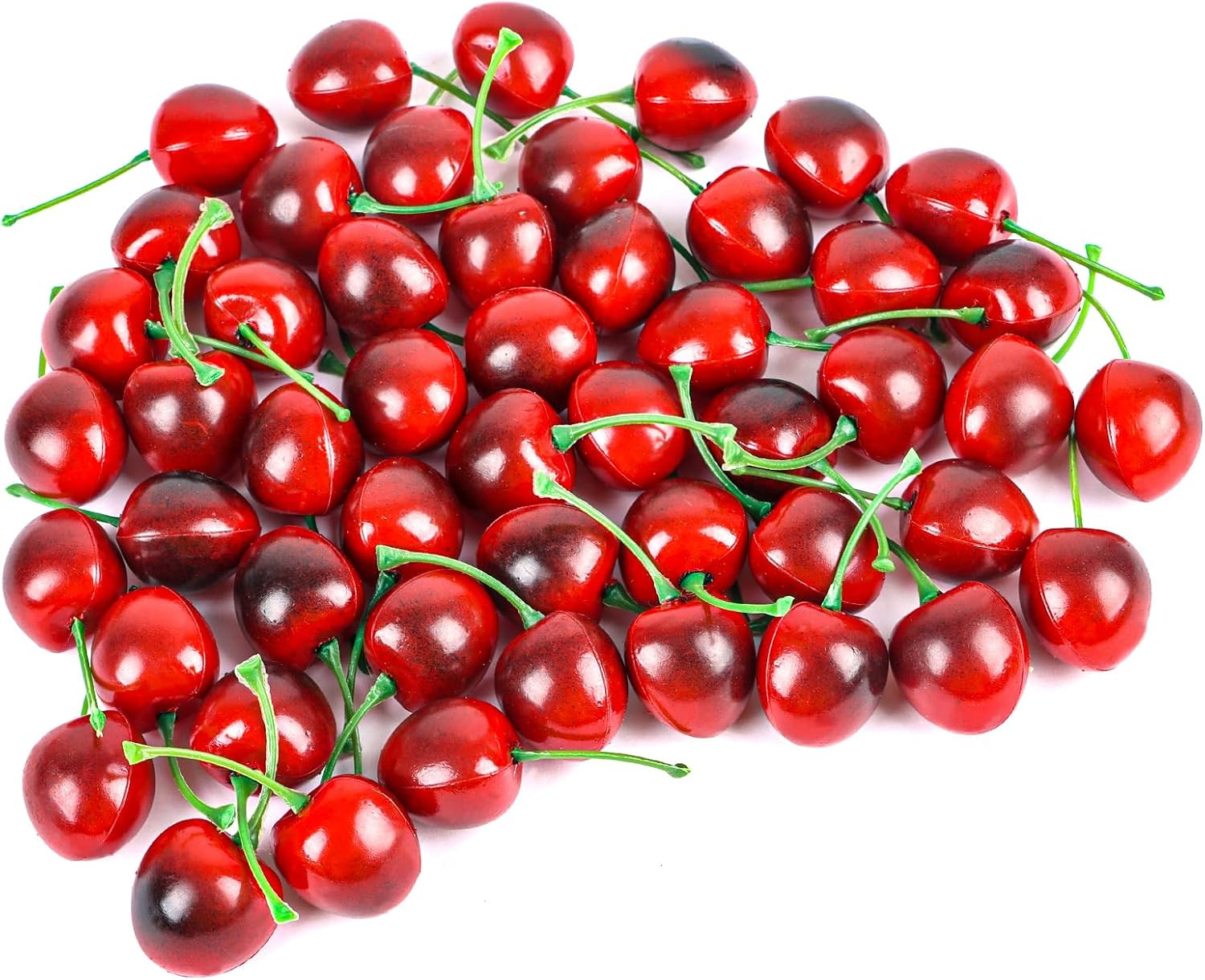 50Pcs Artificial Fruit Cherries,Lifelike Fake Cherry Simulation Decor for Home D