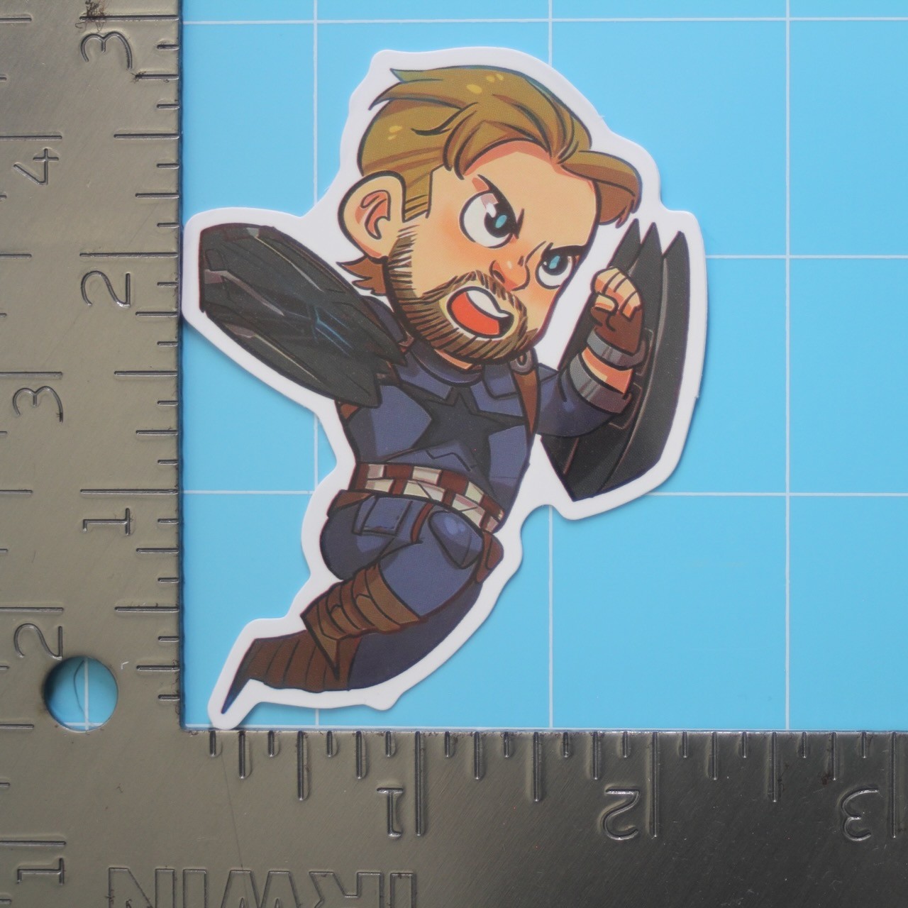 Marvel Universe Sticker (CAPTAIN AMERICA) MCU Superheroes, Gloss PVC Decal