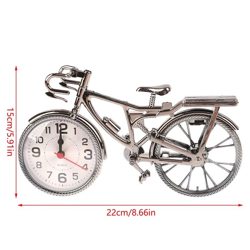 Vintage Bicycle Table Alarm Clock Arabic Numerals Home Decor Desktop Gift