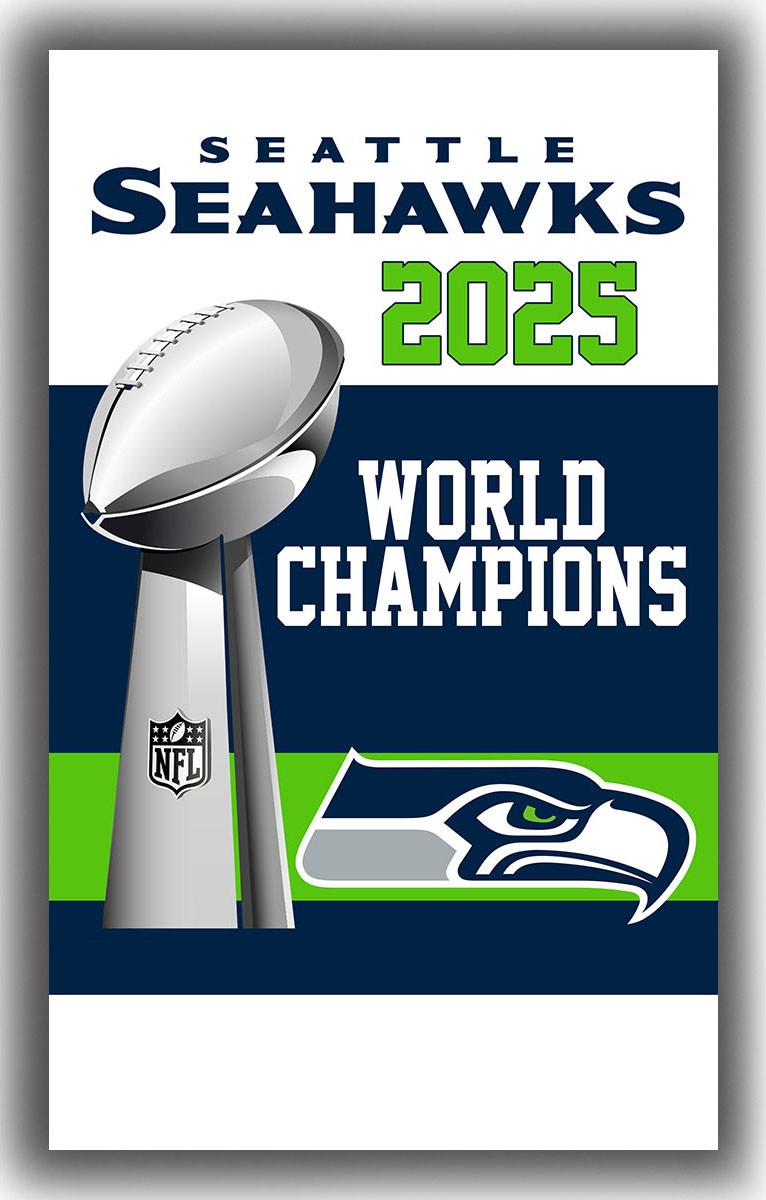 Football Team Memorable Champions Flag 90x150cm 3x5ft Seahawks Best Decor Banner