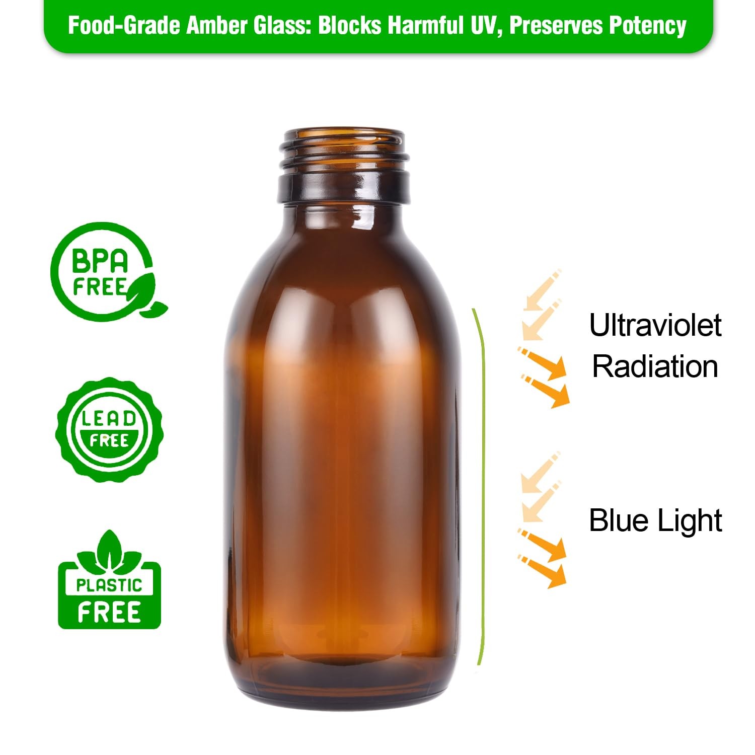4oz Amber Glass Spray Bottles (2 Pack) – Refillable with 4 Ounces,