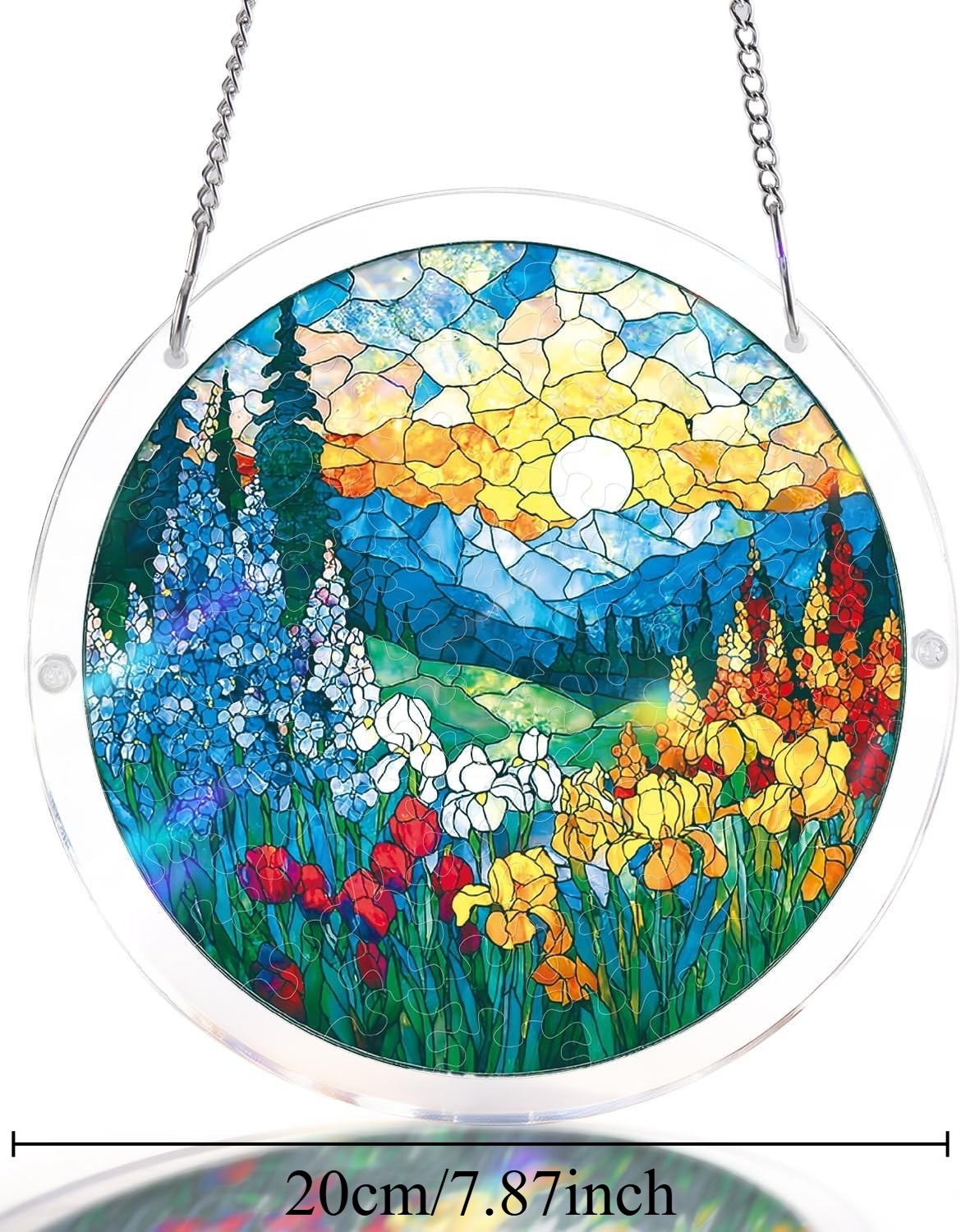 Dawn Flower Acrylic Puzzle Suncatcher Window Hanging Home Garden Decor