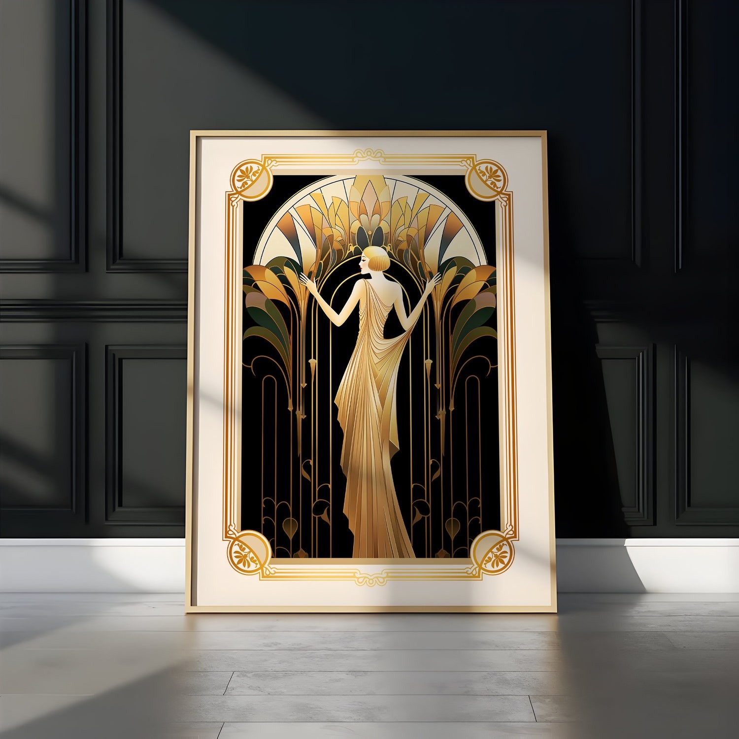 Art Deco Woman Poster – Vintage Floral Art Nouveau Wall Print