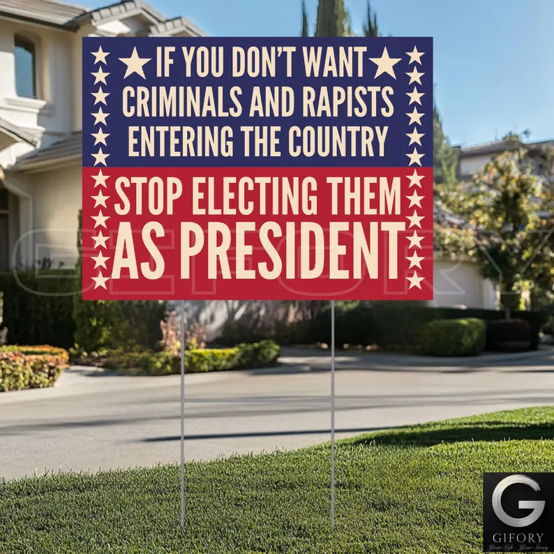 Anti Trump Yard Sign with Stake Political Protest Election