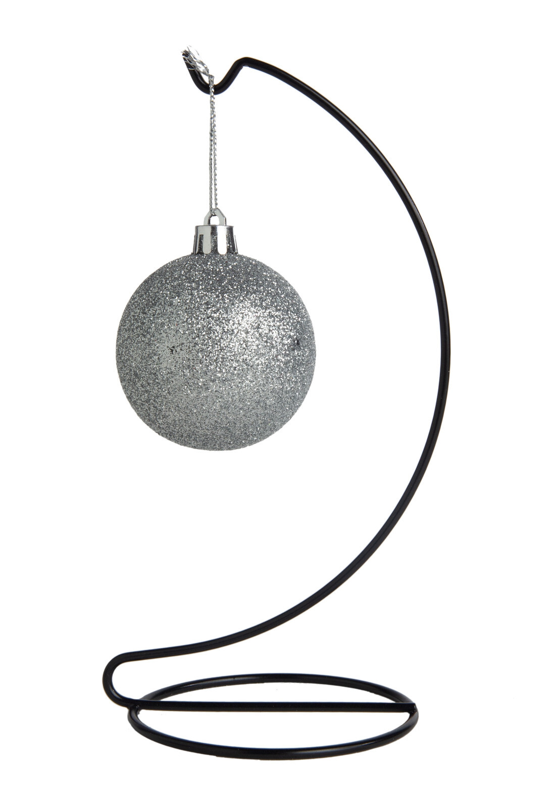 8 Inch Tall Black Ornament Display Stand Wire Hanger Holders, Pack of 6